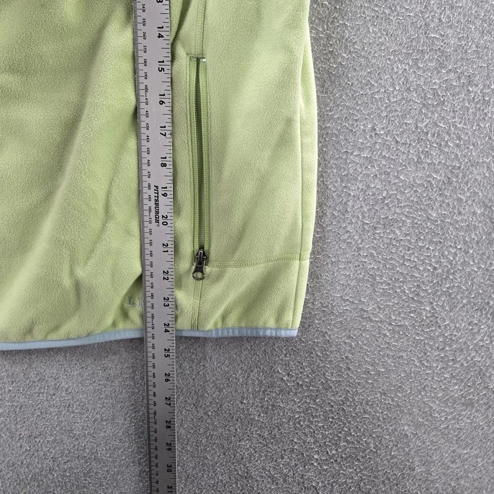 VINTAGE L.L. Bean Women Jacket XL Light Green‎ Vest Fleece Activewear Zipper